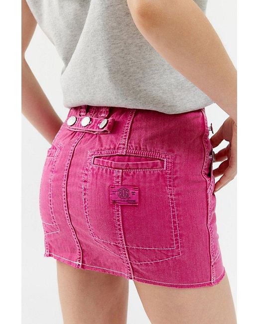 Urban Outfitters Pink Bdg Aiden Utility Micro Mini Skirt