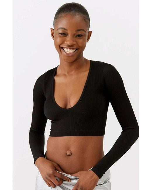 Out From Under Josie Seamless Long Sleeve Top in Black