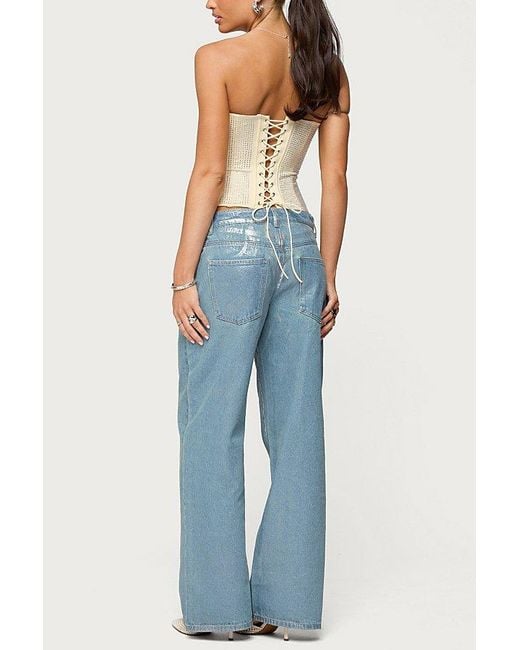 Edikted Black Vezza Strapless Rhinestone Corset