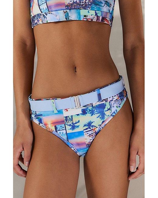 Out From Under Blue Surf'Up Belted Bikini Bottom
