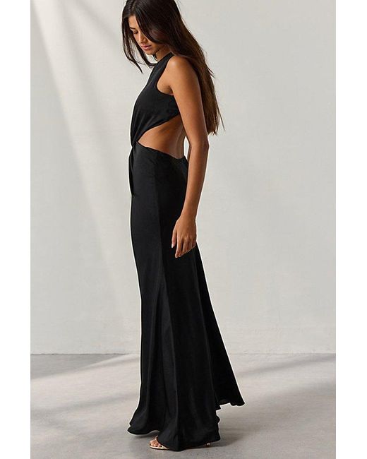 Bardot Black Esfria Twist-Front Open Back Cutout Maxi Dress