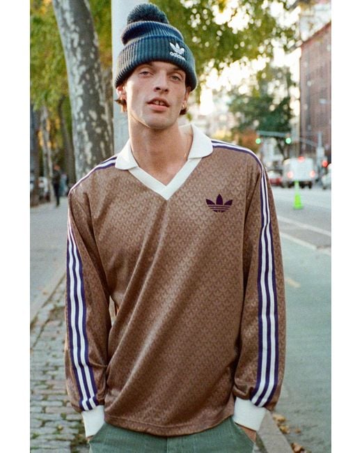adidas Vintage Long Sleeve Jersey Tee in Brown for Men | Lyst Canada