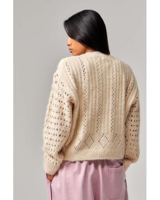 Kimchi Blue Natural Rose Pointelle Knit Cardigan