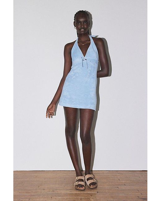 Out From Under Airy Terry Halter Dress in Blue Lyst