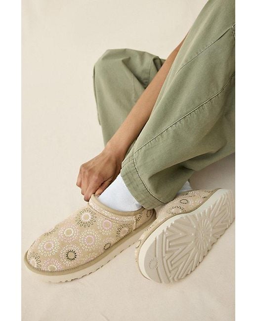 Ugg Natural Classic Micro Mini Sun Stitch Boots