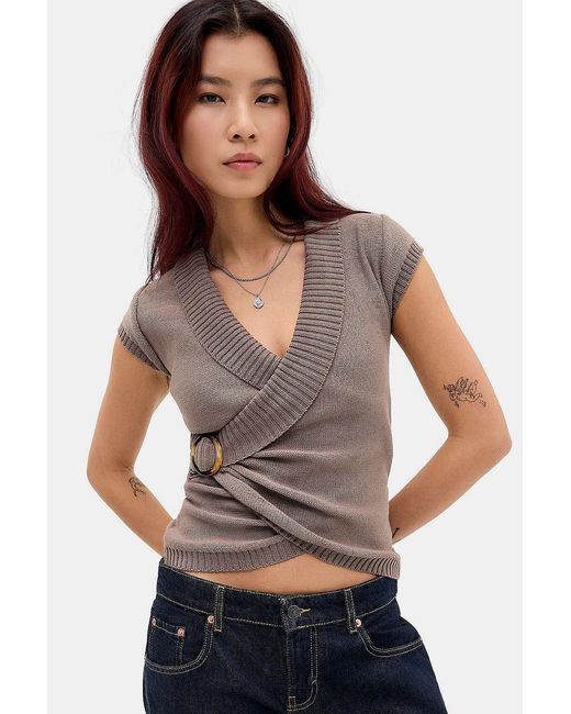 Motel Gray Josina Wrap Knit Top