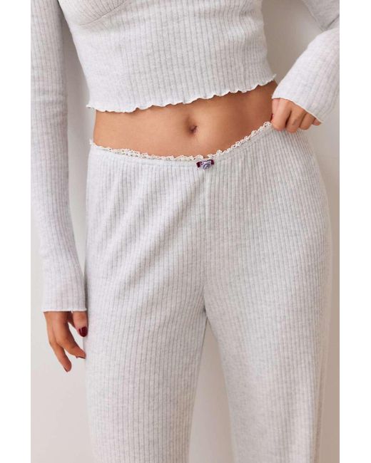 Out From Under Natural Ribbed Wide Leg Lounge Pants