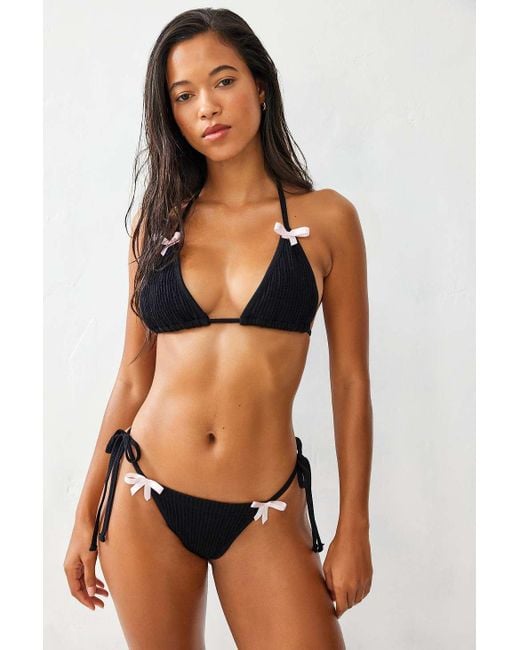 Out From Under Black Bow Bikini Top