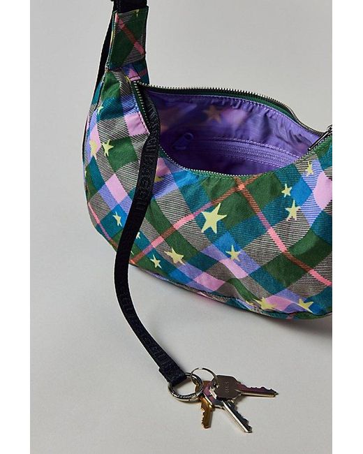 Baggu Gray Small Nylon Crescent Bag