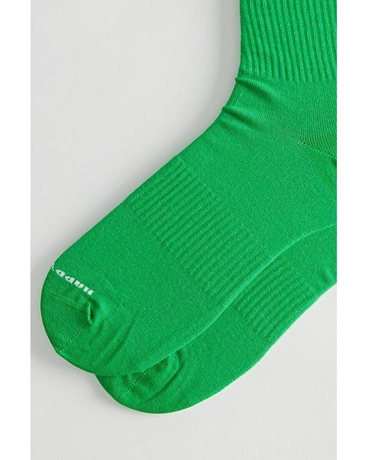 Happy Socks Green Striped Sneaker Crew Sock for men