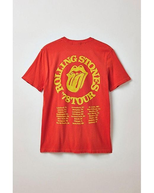 Urban Outfitters Red The Rolling Stones '78 Tour Graphic Tee for men