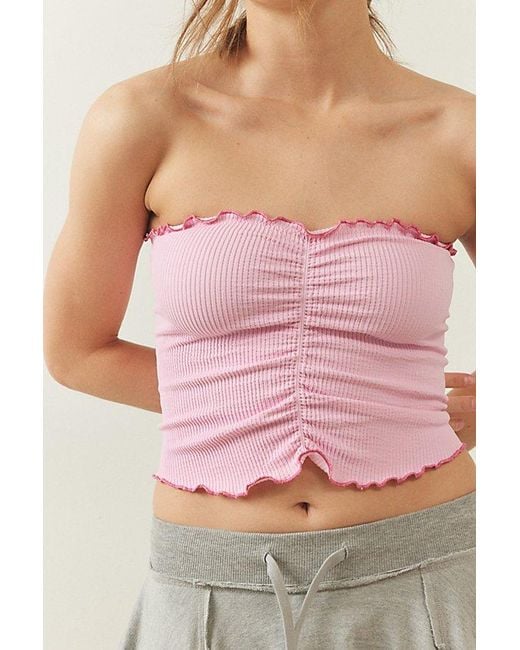 Out From Under Pink Honey Pinch-Front Seamless Tube Top
