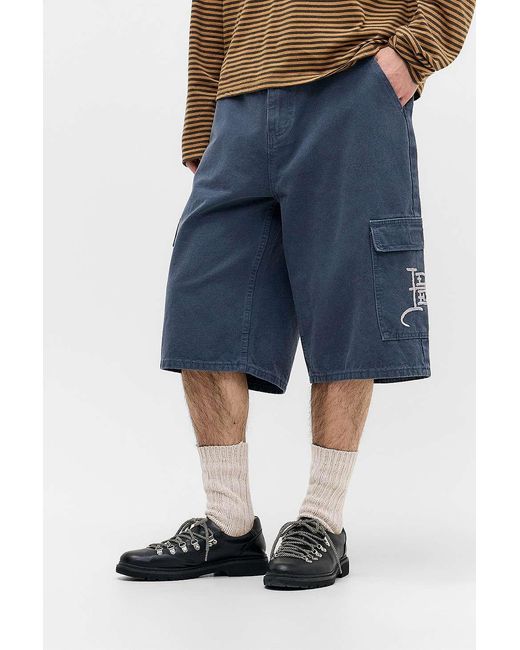 Ed Hardy Uo Exclusive Blue Canvas Cargo Shorts for men