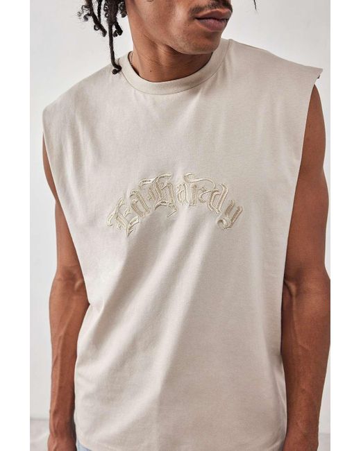 Ed Hardy White Uo Exclusive Embroidered Tank Top for men