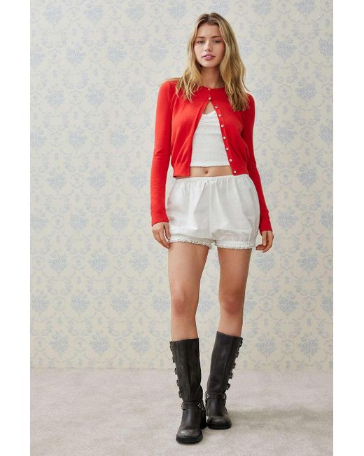 Urban Outfitters Uo Red Crew Cardigan