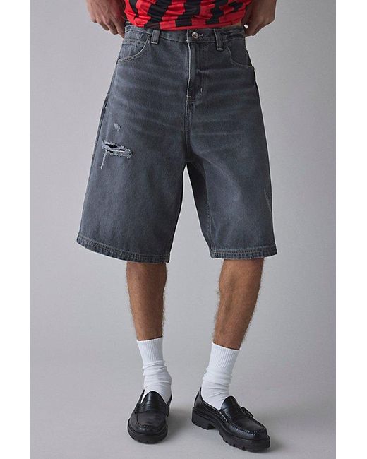 BDG Blue Astro Baggy Washed Denim Jort for men