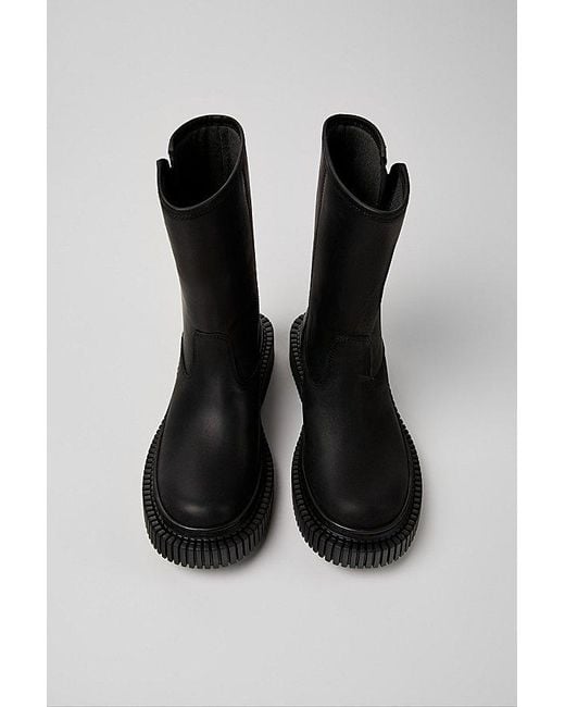 Camper Black Pix Berlin Leather Moto Boot