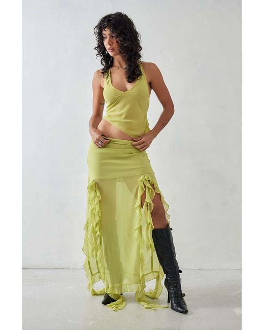 Lioness Green Lime Rendezvous Maxi Skirt