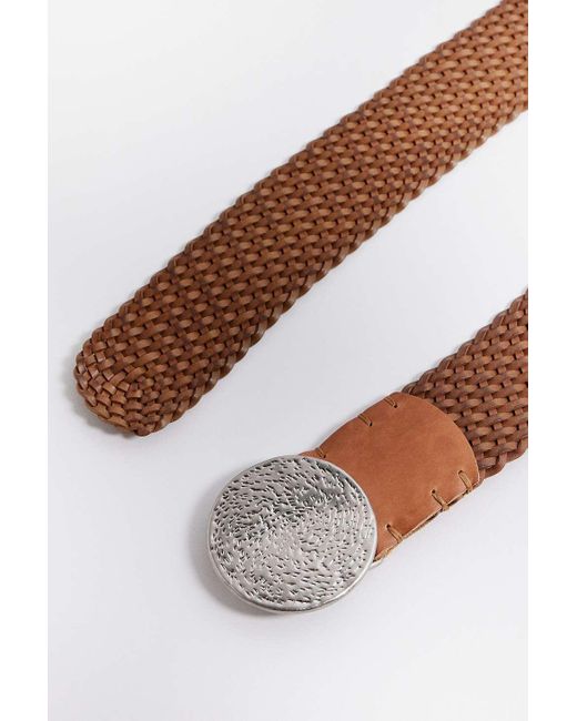 Urban Outfitters Natural Uo Woven Leather Belt