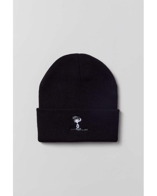 Urban Outfitters Blue Snoopy Ski Beanie In Black,at for men