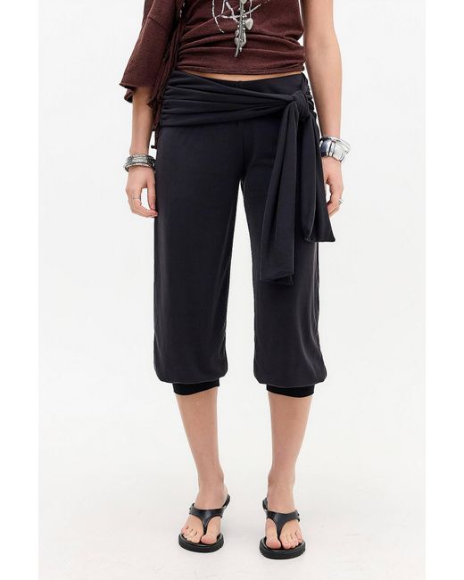 Silence + Noise Blue Silence + Noise Cupro Pantaloon Capri Trousers