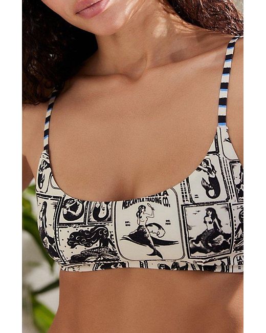 Out From Under Multicolor Grace Printed Scoop Neck Bikini Top