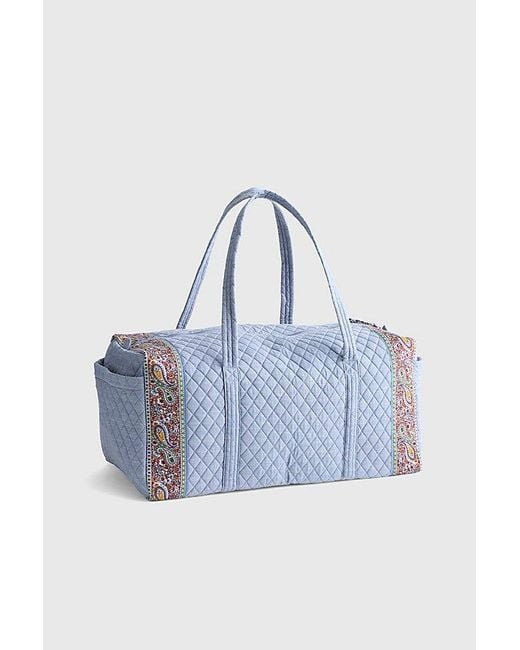 Vera Bradley Blue Quilted Cotton Large Duffel Bag
