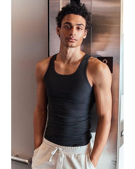 Hanes Black Uo Exclusive Ribbed Tank Top 2-Pack for men