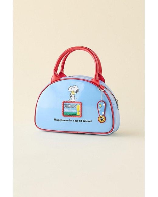 Whatever Makes You Happy Blue Whatever! Makes You Happy Peanuts Snoopy Happiness Is A Good Friend Bowler Crossbody Bag