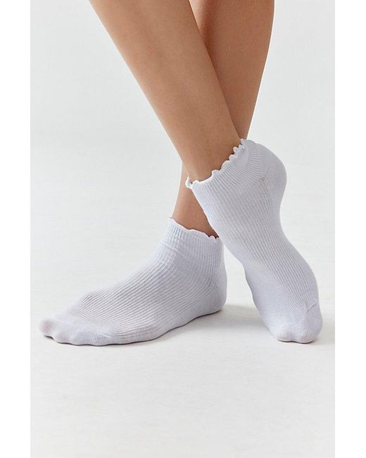 Urban Outfitters Blue Ruffle Ankle Sock