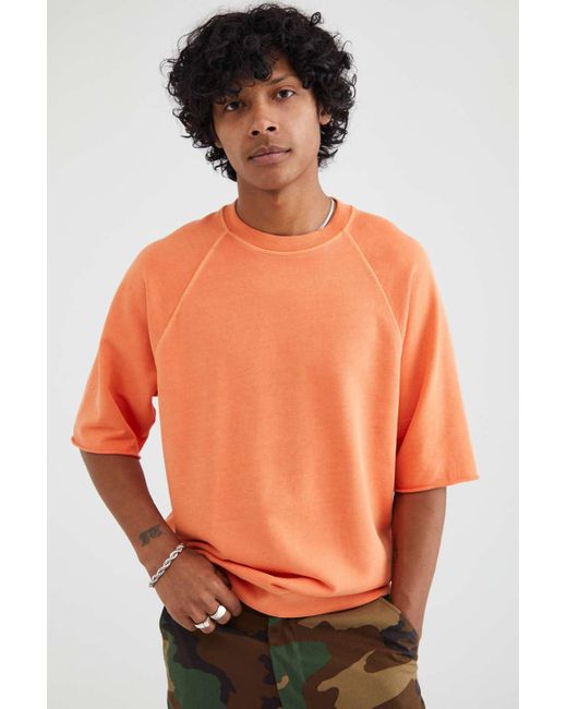 Levi's Orange Cutoff Raglan Sweatshirt for men