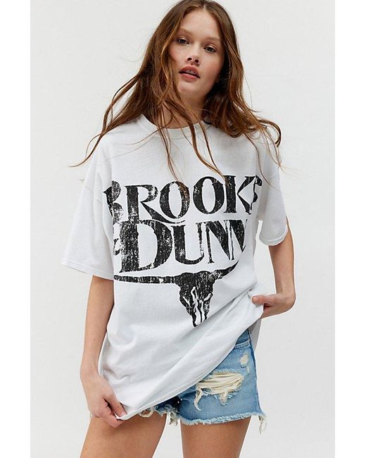 Urban Outfitters White Brooks & Dunn Oversized Graphic Tee