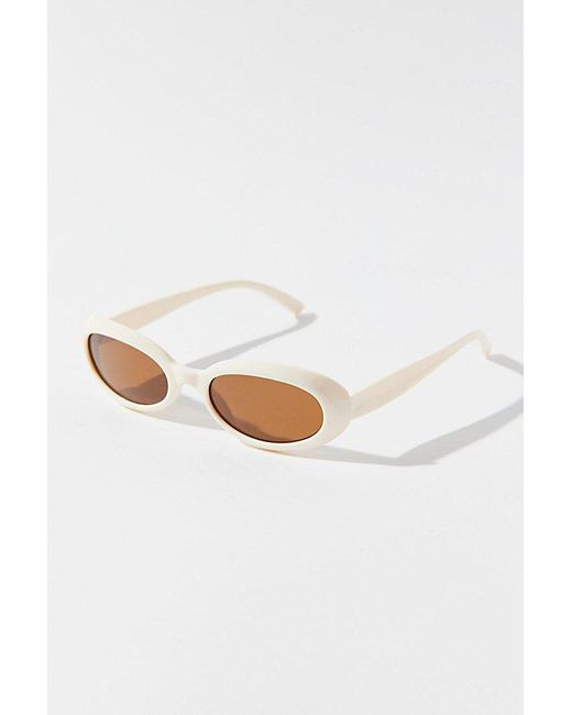 Urban Outfitters Blue Mazzy '90S Plastic Oval Sunglasses