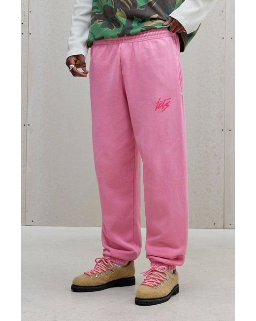 iets frans Rosy Pink Cuffed Joggers for men
