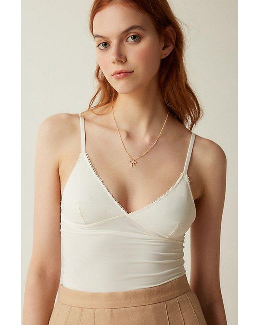Out From Under White Je T'Aime Mesh Cropped Cami