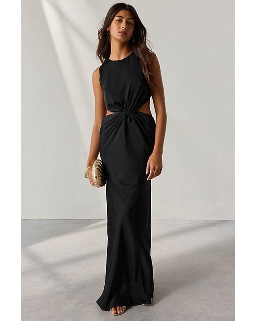 Bardot Black Esfria Twist-Front Open Back Cutout Maxi Dress