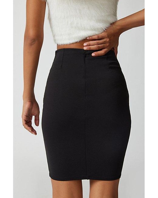 Urban Outfitters Black Uo Amy High-Waisted Belted Mini Skirt