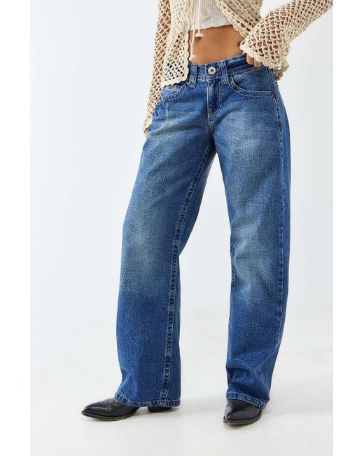 BDG Blue Kayla Lowrider Mid-wash Jeans