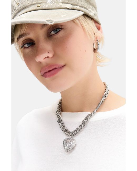 Silence + Noise White Silence + Noise Heart Chunky Chain Necklace