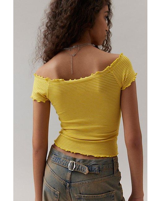 BDG Yellow Michelle Off-The-Shoulder Top