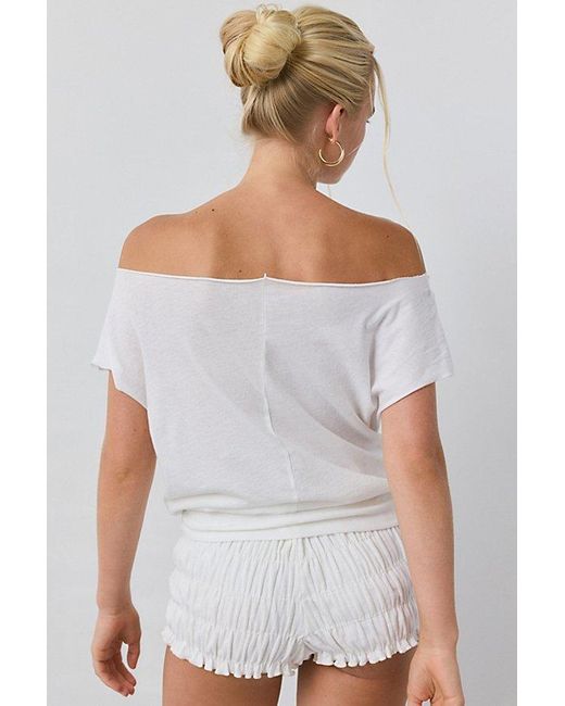 Out From Under Green Off-The-Shoulder Banded Hem Tee
