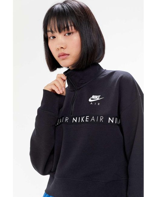 Nike Nike Air Cropped Quarter zip Sweatshirt in Blue Lyst