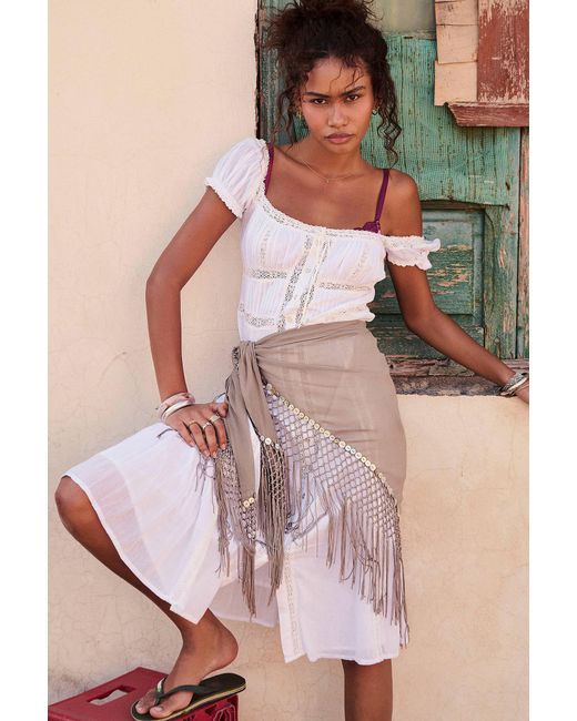 Out From Under Brown Shell Button Sarong