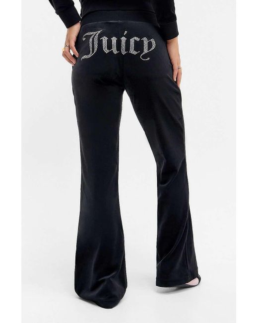 Juicy Couture Black Low-rise Velour Flare Track Pants