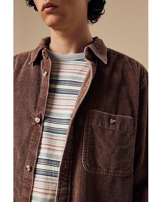 Urban Outfitters Natural Uo Oversized Big Corduroy Work Shirt Top for men