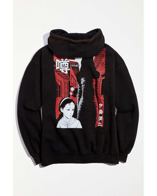 Urban Outfitters Black Junji Ito Overdyed Hoodie Sweatshirt for men
