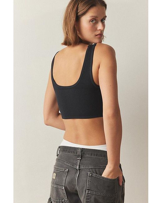 Out From Under Black Camilla Seamless Bustier Cropped Tank Top