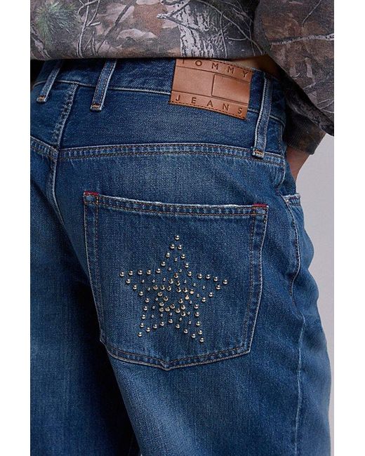 Tommy Hilfiger Blue Mia Studded Star Mid-Rise Relaxed Jean