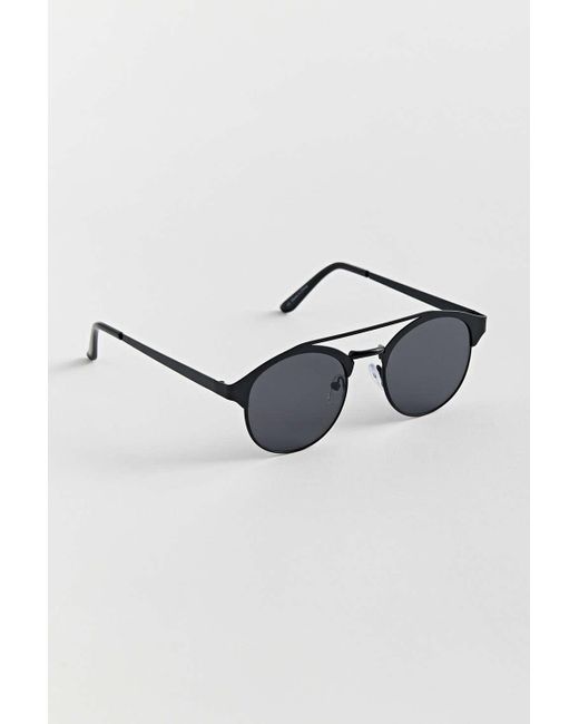 Urban Outfitters Black Salem Round Brow Bar Sunglasses for men