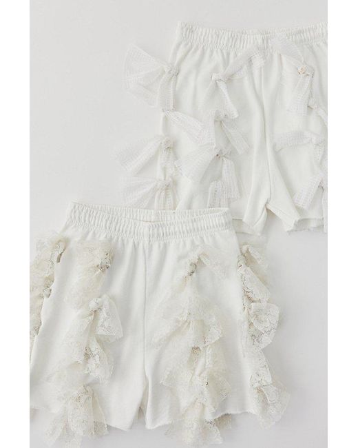 Urban Renewal White Remade Lace Tie Short